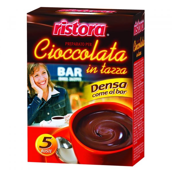 Pulbere cu gust de ciocolata Neagra Densa Ristora Bar 25 gr x 5 Plicuri